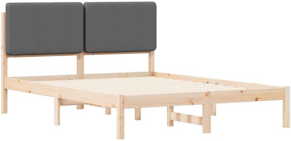 vidaXL Bettgestell mit gepolstertem Kopfteil Dunkelgrau 140 x 190 cm 877915 Bild 4