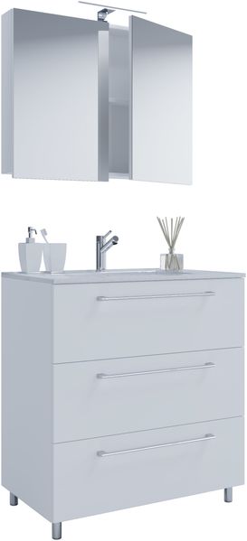 VCM Badmöbel Waschtisch Badinos 914354 Weiß H. 145 x B. 60 x 46 cm