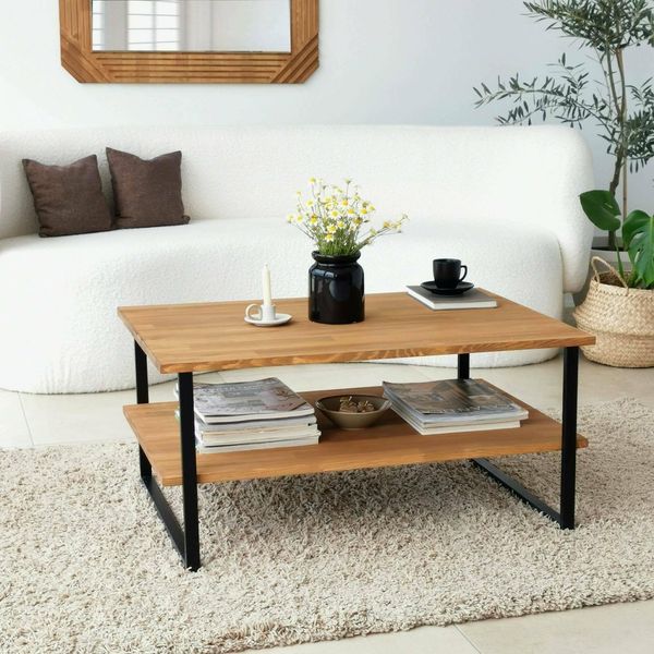 Dmora Couchtisch Errai 85 x 60 x 40h cm Braun, mit Zeitungsablage
