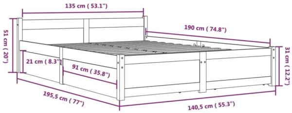 Bett mit Schubladen 135x190 cm 4FT6 Double [3103544] Bild 5