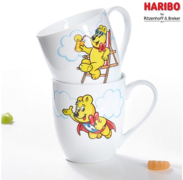 Ritzenhoff & Breker Becher HARIBO Clouds, Superhero, 500 ml, 1-tlg, Porzellan, spülmaschinenfest