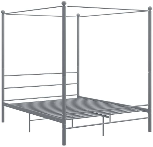 vidaXL Himmelbett Grau Metall 160x200 cm 325065 Bild 2
