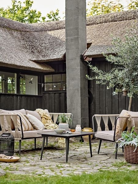 BLOOMINGVILLE Pavone Couchtisch Schwarz Fibercement