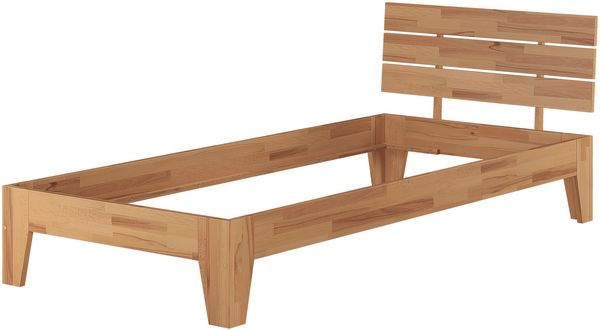 Einzelbett Buchebett geölt Massivholz Jugendbett Futonbett 90x200 V-60. 82-09 Federholzrahmen inkl.