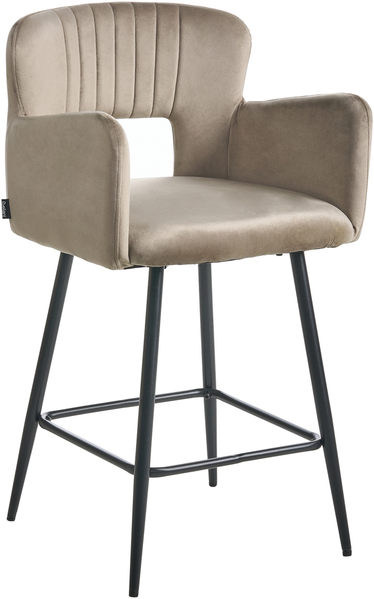Set mit 2 Barstühlen SANILAC Samtstoff Taupe Bild 5