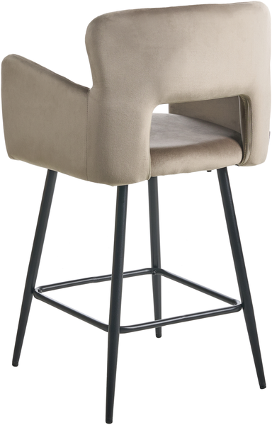 Set mit 2 Barstühlen SANILAC Samtstoff Taupe Bild 6