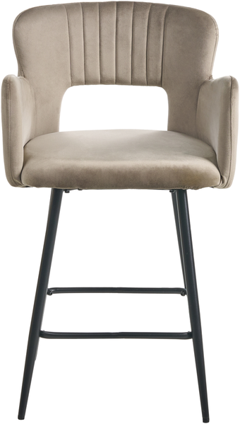 Set mit 2 Barstühlen SANILAC Samtstoff Taupe Bild 4