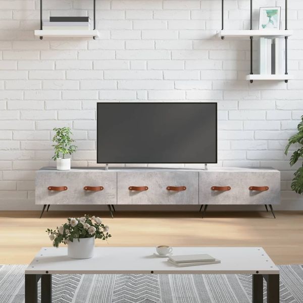 vidaXL TV-Schrank Betongrau 150x36x30 cm Holzwerkstoff 829128