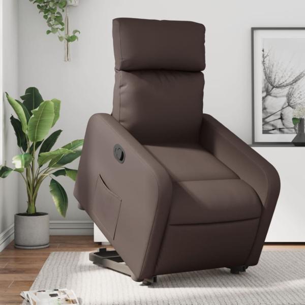 vidaXL Relaxsessel mit Aufstehhilfe Braun Kunstleder 3206751