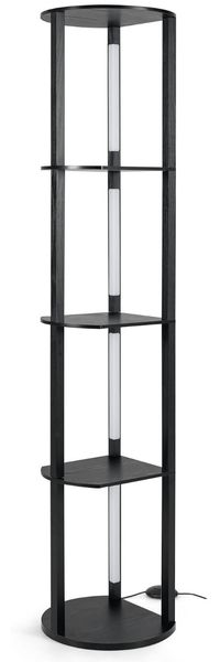 Stehlampe mit Regalen & 4 Drehbaren LED-Streifen & Fußschalter Stehleuchte Ablageregal