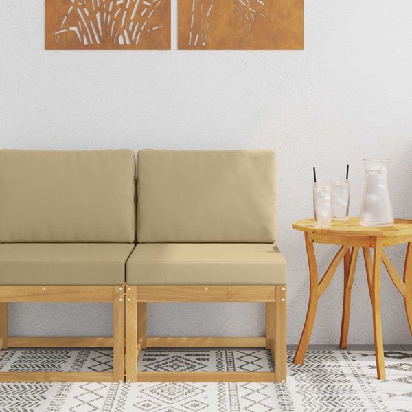 vidaXL Outdoor-Sofagarnitur Weiß und Beige 59 x 63 x 73 cm 901461