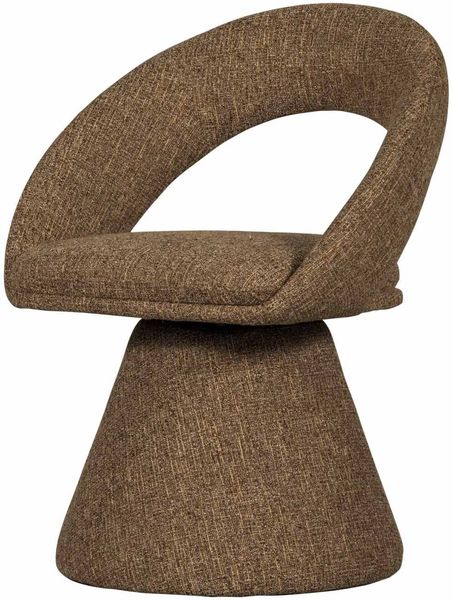 Esszimmerstuhl Winter aus Melange-Stoff, modern und drehbar, sandfarben, gepolstert
