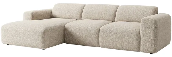 Vente-unique - POGNI Sofa Stoff Beige - B 166 cm x H 97 cm x L 287 cm