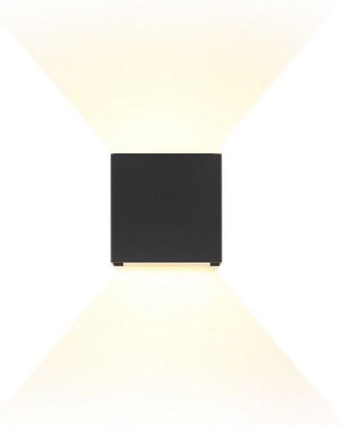 Nettlife Wandleuchte Innen & Aussen LED Wandlampe Schwarz 3000K Metal 1ER 2ER, LED fest integriert, Warmweiß, Schlafzimmer Wohnzimmer Flure 5w