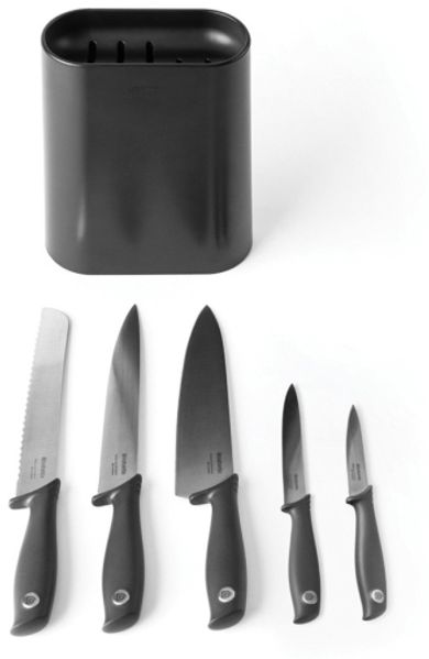 Brabantia Tasty+ Messer-Block/Besteck-Set Edelstahl Edelstahl Schwarz 6 Stück(e)
