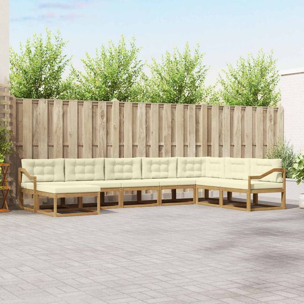 vidaXL Outdoor-Sofagarnitur 8 pcs Weiß und Creme 3386879