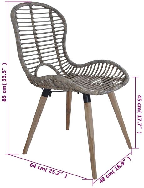 vidaXL Esszimmerstühle 4 Stk. Braun Natürliches Rattan 246854 Bild 7