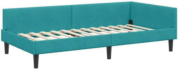 vidaXL Eckbettgestell mit Kopfteil Türkis 80 cm x 200 cm Samt 42016142 Bild 4