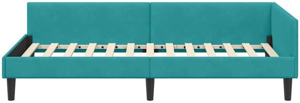 vidaXL Eckbettgestell mit Kopfteil Türkis 80 cm x 200 cm Samt 42016142 Bild 5
