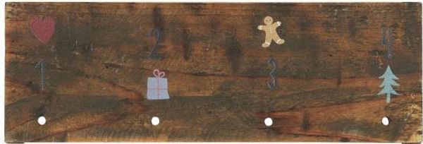 Holzschild Adventkalender 1-4