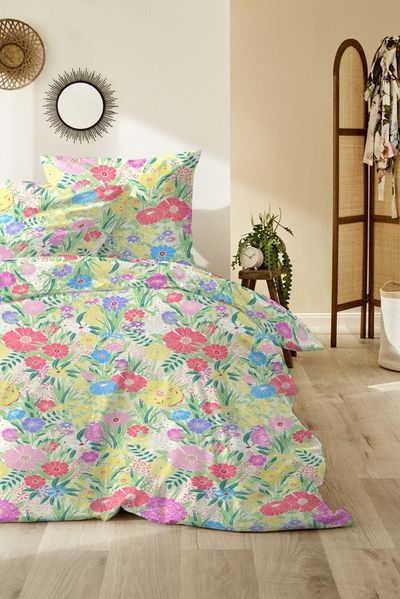 Primera Bettwäsche Perkal-Bettwäsche Wonderful, Perkal, 2 teilig, mit einem lebendigen Blumenmuster