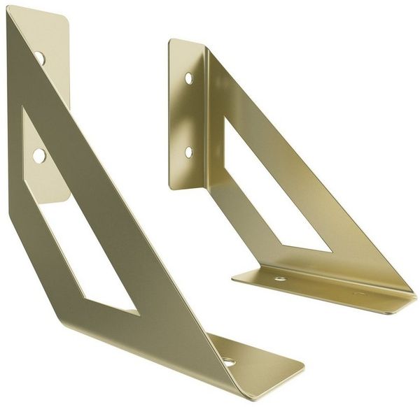 sossai® Wandregalhalter 2er Set Design Regalträger Truss in Gold, 2-tlg.