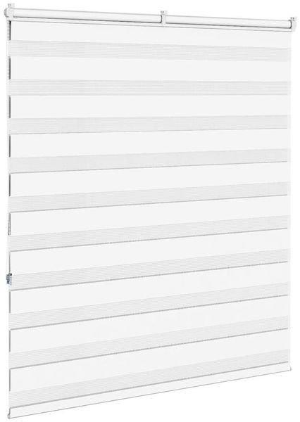 vidaXL Doppelrollo Weiß 135x150 cm Stoffbreite 130,9 cm Polyester 4014762 Bild 4