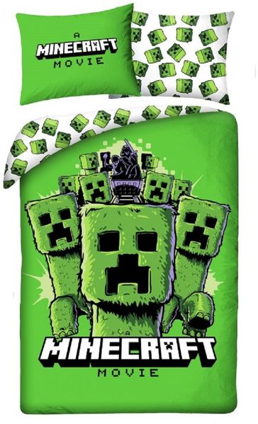 Minecraft Bettwäsche Set aus Baumwolle Bettdeckenbezug 140 × 200 cm mit 70 × 90 cm Kissenbezug