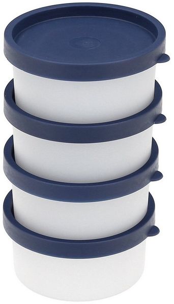 Westmark Kräuterdosen-Set, 8-teilig, Volumen je 100 ml, Kunststoff, Rund, Ø 8,3 cm, Trio, Transparent/Blau, 25742270