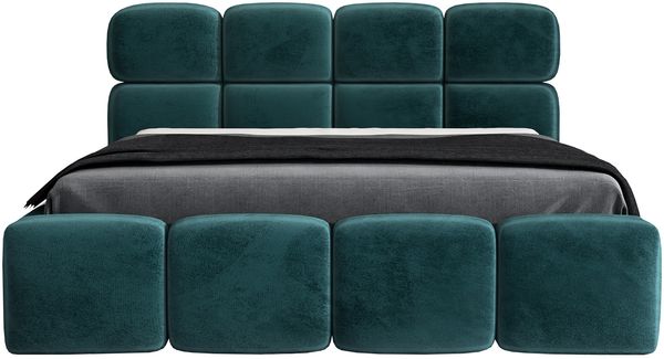 Polsterbett MONAKO 140x200 mit Matratze, Bettkasten und Lattenrost. Farbe: Minze 13 Bild 3