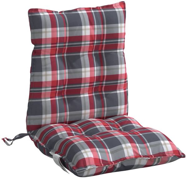 vidaXL Niedriglehner-Auflagen 4 Stk. Rot Karomuster Oxford-Gewebe 377711 Bild 5