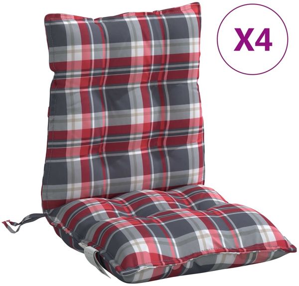 vidaXL Niedriglehner-Auflagen 4 Stk. Rot Karomuster Oxford-Gewebe 377711 Bild 2