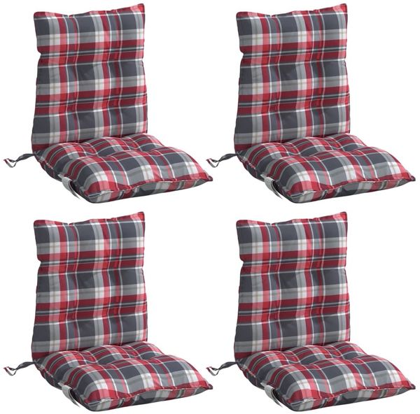 vidaXL Niedriglehner-Auflagen 4 Stk. Rot Karomuster Oxford-Gewebe 377711 Bild 3
