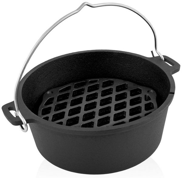 BBQ-Toro Grillrost Gusseisen Stapelrost Ø 22 cm, Einsatz für 4.5 QT Dutch Oven, Dutch Ove Bild 4