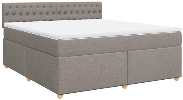 vidaXL Boxspringbett mit Matratze Taupe 180x200 cm Stoff 3289070 Bild 3