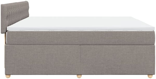 vidaXL Boxspringbett mit Matratze Taupe 180x200 cm Stoff 3289070 Bild 7