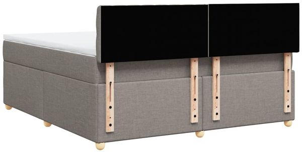 vidaXL Boxspringbett mit Matratze Taupe 180x200 cm Stoff 3289070 Bild 8