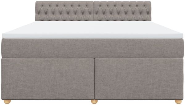 vidaXL Boxspringbett mit Matratze Taupe 180x200 cm Stoff 3289070 Bild 6