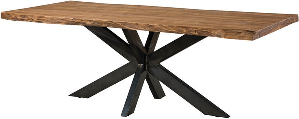 Baumtisch Sheesham 180 x 90 x 77 natur gebeizt / Kreuzgestell anthrazit glänzend FREEFORM 5