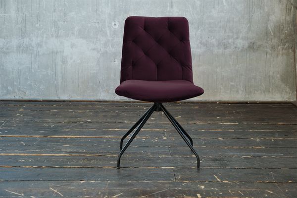 KAWOLA Stuhl NEW CHARME Drehstuhl Esszimmerstuhl Velvet purple 87 x 66 x 52 cm