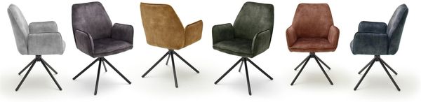 Polsterstuhl >Ottawa< (2-er Set) in Grau aus Metall - 60x89x64cm (BxHxT) Bild 3