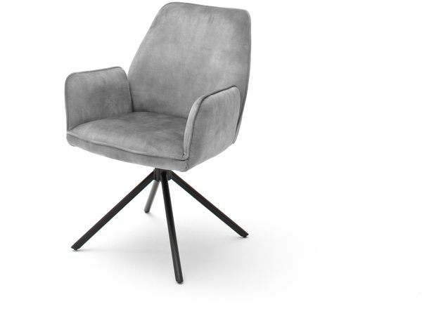 Polsterstuhl >Ottawa< (2-er Set) in Grau aus Metall - 60x89x64cm (BxHxT) Bild 2