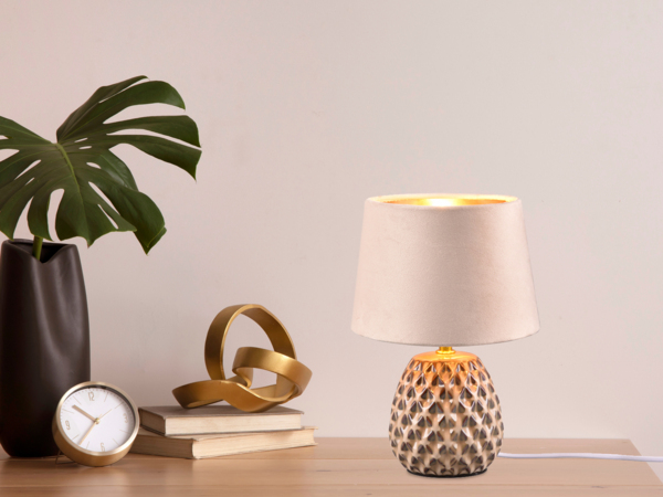 Trio Leuchten Tischleuchte Ariana E14, beige, Keramik Bild 3