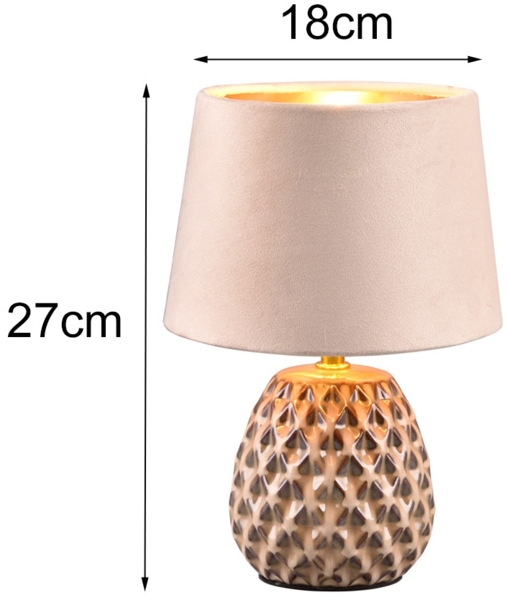 Trio Leuchten Tischleuchte Ariana E14, beige, Keramik Bild 5