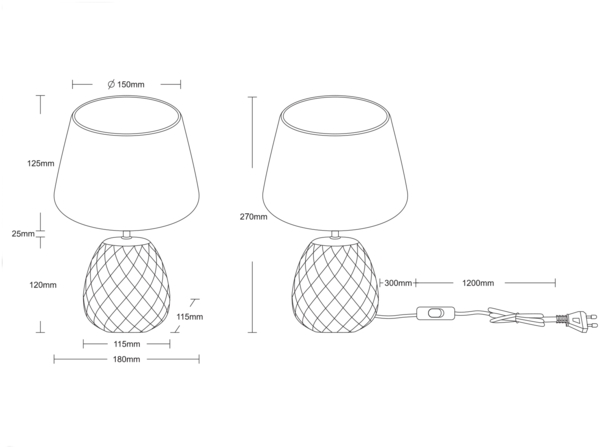 Trio Leuchten Tischleuchte Ariana E14, beige, Keramik Bild 7