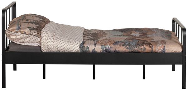 Bettgestell Mees aus Metall, modern und stabil, Schwarz, 120x200 cm, inkl. Lattenrost
