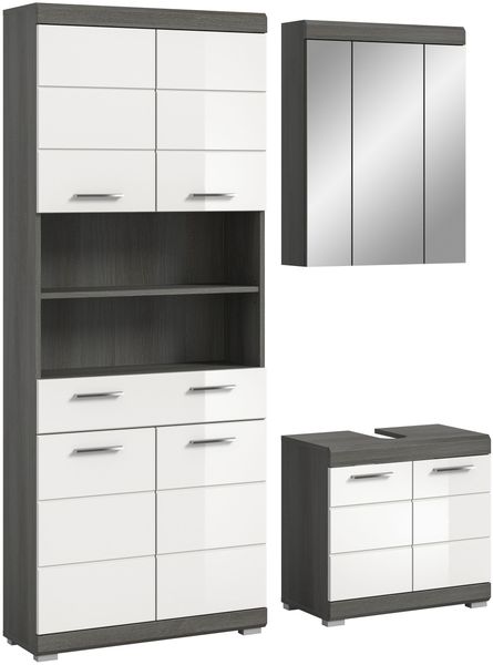 Badkombination B/H/T: 149x191x34 cm in Rauchsilber Nachbildung