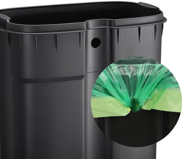 Songmics Mülleimer, geruchsdicht, Edelstahl, 30 Liter, Weiß Bild 8