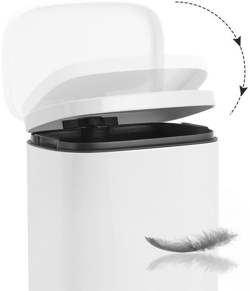 Songmics Mülleimer, geruchsdicht, Edelstahl, 30 Liter, Weiß Bild 7