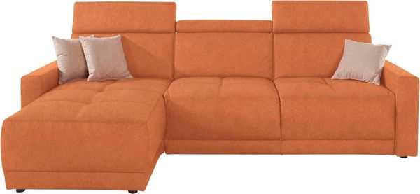 DOMO collection Ecksofa Ava mit moderner Sitzheftung & toller Doppelnaht, komfortabel, L-Form, mit Recamiere, inkl. Federkern, wahlweise mit Kopfteilverstellungen